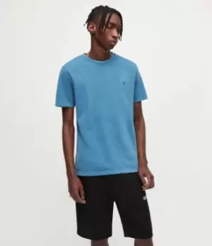 Image of AllSaints Mens Ossage Crew T-Shirt, Shoreline Blue, Size: M