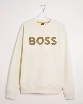 Image of BOSS Beige Bold Logo Crew Sweat