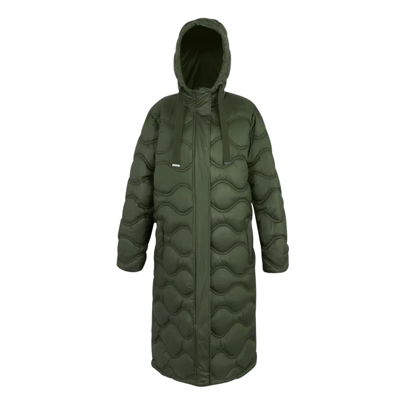 Image of Womens long hooded down jacket Regatta Embrie Vert Female 40