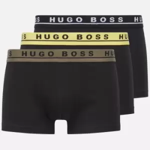 Image of BOSS Bodywear Mens 3 Pack Contrast Waistband Trunks - Black/Multi - S