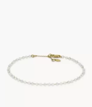 Image of Fossil Women White Glass Beaded Anklet