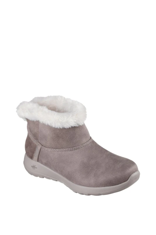 Image of Skechers Womens On-the-GO Joy Cozy Dream Boots in Taupe Size: 4 Taupe Female 4