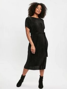 Image of Evans Plisse Dress - Black, Size 24, Women