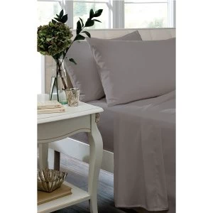 Image of Catherine Lansfield Non-Iron Single Fitted Sheet - Grey