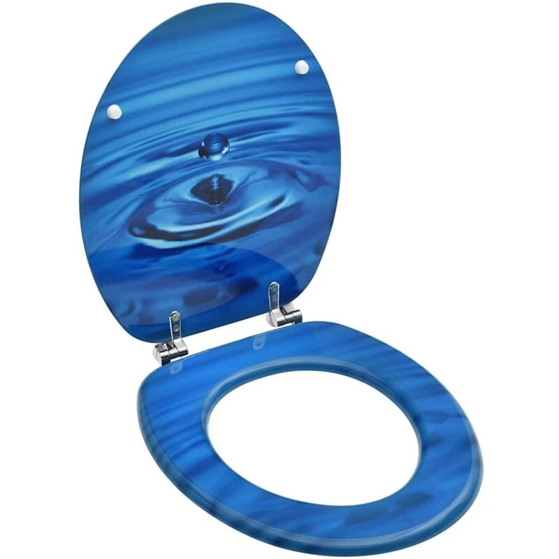 Image of VIDAXL Vidaxl - wc Toilet Seat with Lid mdf Blue Water Drop Design 8720286028513