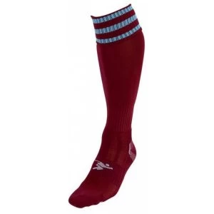 Image of PT 3 Stripe Pro Football Socks Boys Maroon/Sky