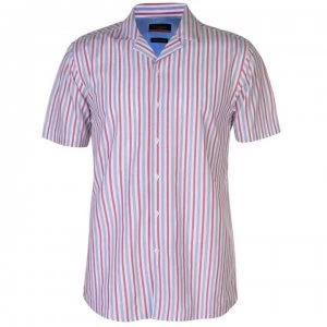 Image of Pierre Cardin Reverse Stripe Shirt Mens - Whte/Red/Blue