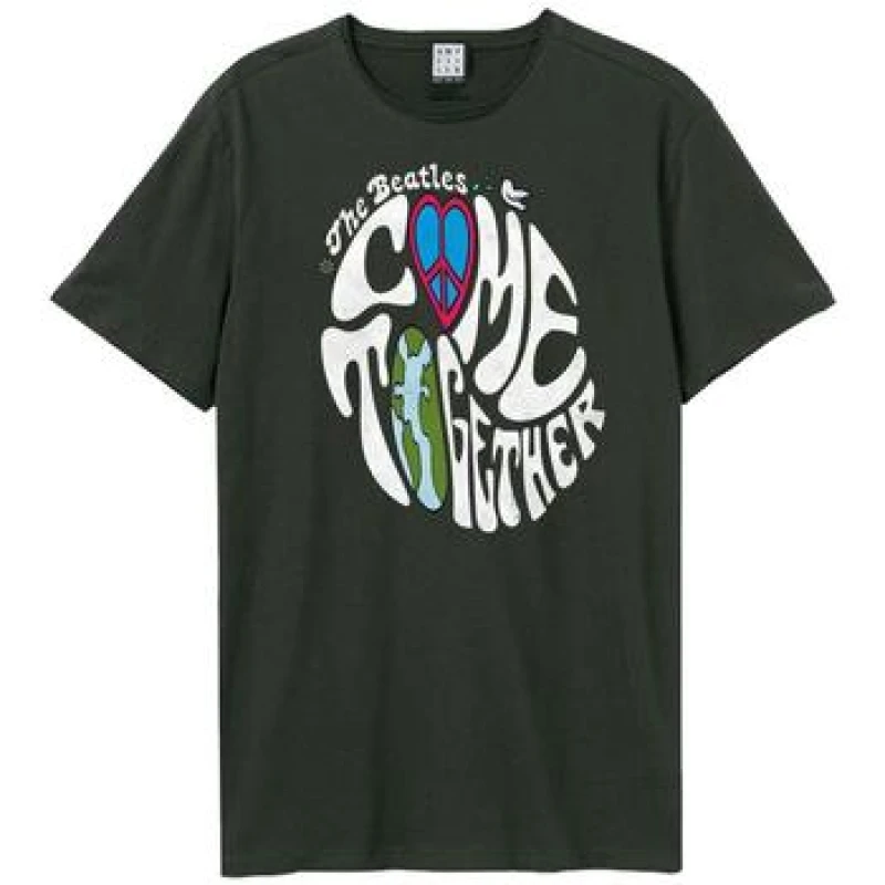 Image of Amplified Amplified Men Come Together The Beatles T-Shirt in Charcoal Size: X-Small Charcoal XS Male 5063703714327