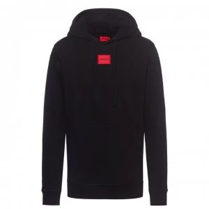 Image of Hugo Boss Daratschi 212 Red Patch Logo Pullover Hoodie Black Size M Men