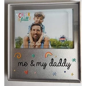 Image of 5" x 3.5" Cheerful Aluminium Photo Frame - Me & My Daddy