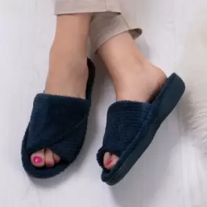 Image of totes Isotoner Popcorn Open Toe Slippers Navy