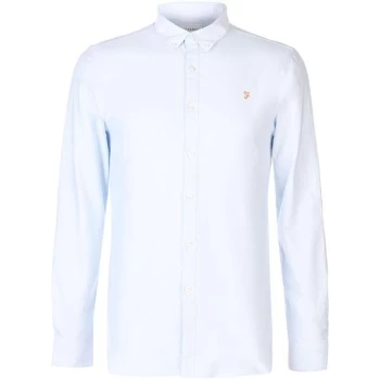 Image of Farah Oxford Long Sleeve Shirt - Sky Blue