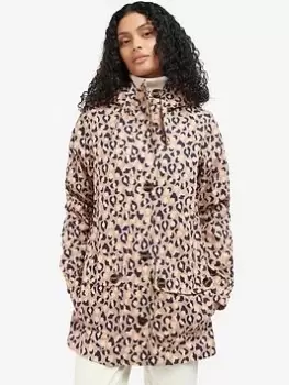 Image of Barbour Printed Somalia Waterproof Jacket - Pink, Size 8, Women