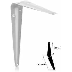 Image of Moderix - Shelf Brackets White London Pattern Metal For Shelving Constructions - Size 100x125mm - Pack of 20