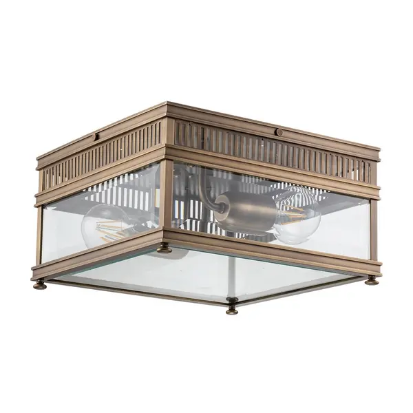 Image of Elstead Elstead Holborn Outdoor Flush Ceiling Light - Dark Bronze