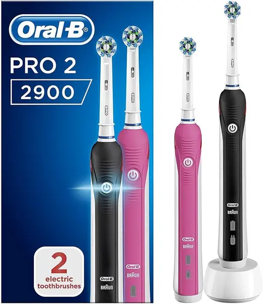 Image of Oral B Pro 2900 Cross Action Electric Toothbrush 2Pcs