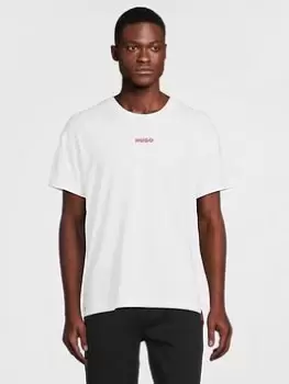 Image of HUGO Bodywear Linked Logo Lounge T-Shirt - White Size M Men