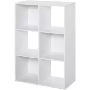 Image of Particle Board Storage Cabinet Unit Bookshelf Display Home Office 6 Cube - White - Homcom