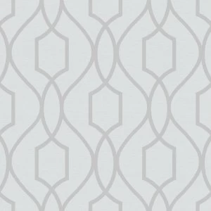 Image of Fine Decor Fine Decor Trellis Wallpaper - Stone / Silver