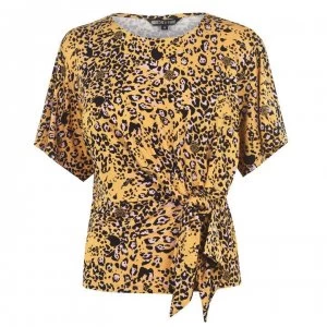 Image of Biba Tie Detail Top - Hidden Leopard