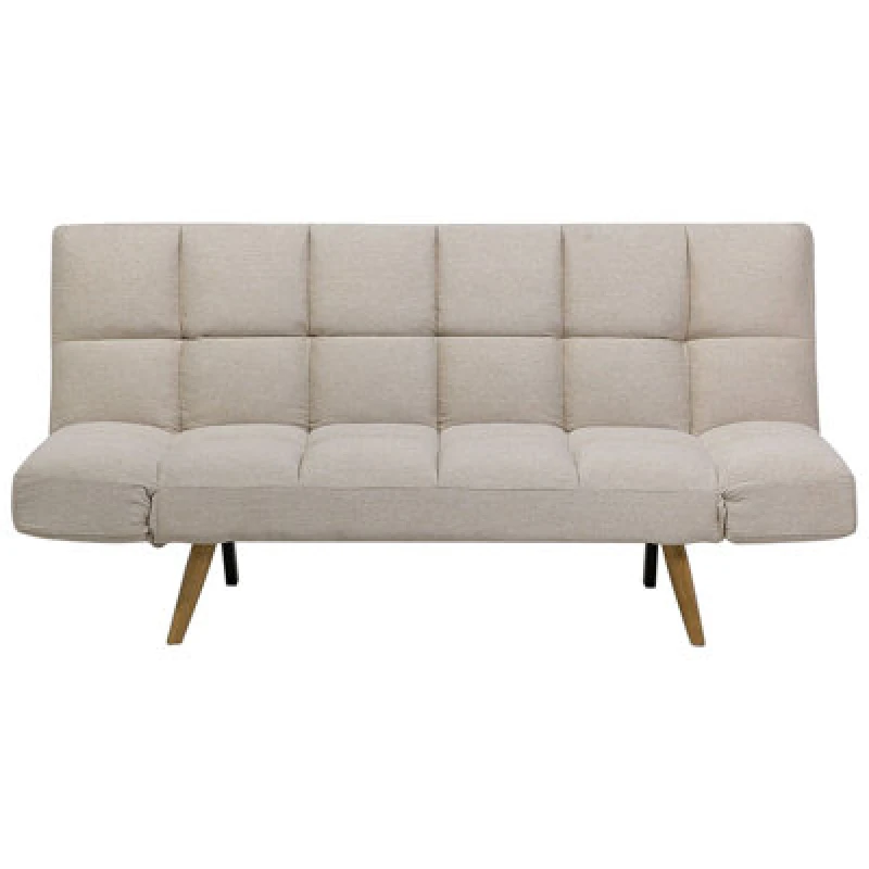 Image of Beliani Sofa Bed 2 Seater Ingaro Fabric Beige