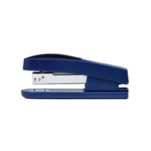 Image of 5 Star Office Half Strip Stapler Top Loading Rubber Base 26 Sheet Capacity 266 Staples Blue