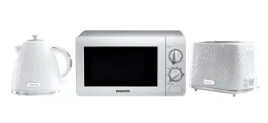 Image of Daewoo Argyle Kettle, 2 Slice Toaster and 20L Microwave Triple Bundle