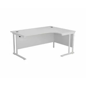 Image of TC Office Start White Cantilever Frame Right Hand Crescent Desk 1800x1200mm, White