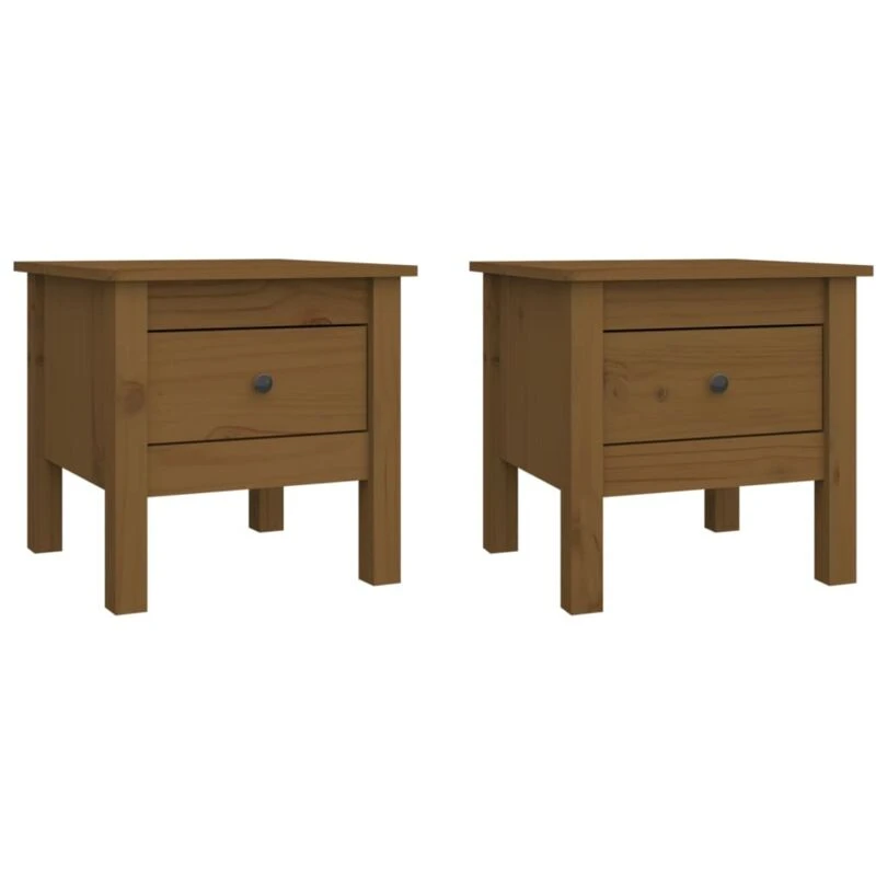 Image of VIDAXL Side Tables 2 pcs Honey Brown 40x40x39cm Solid Wood Pine Vidaxl 8720286922828