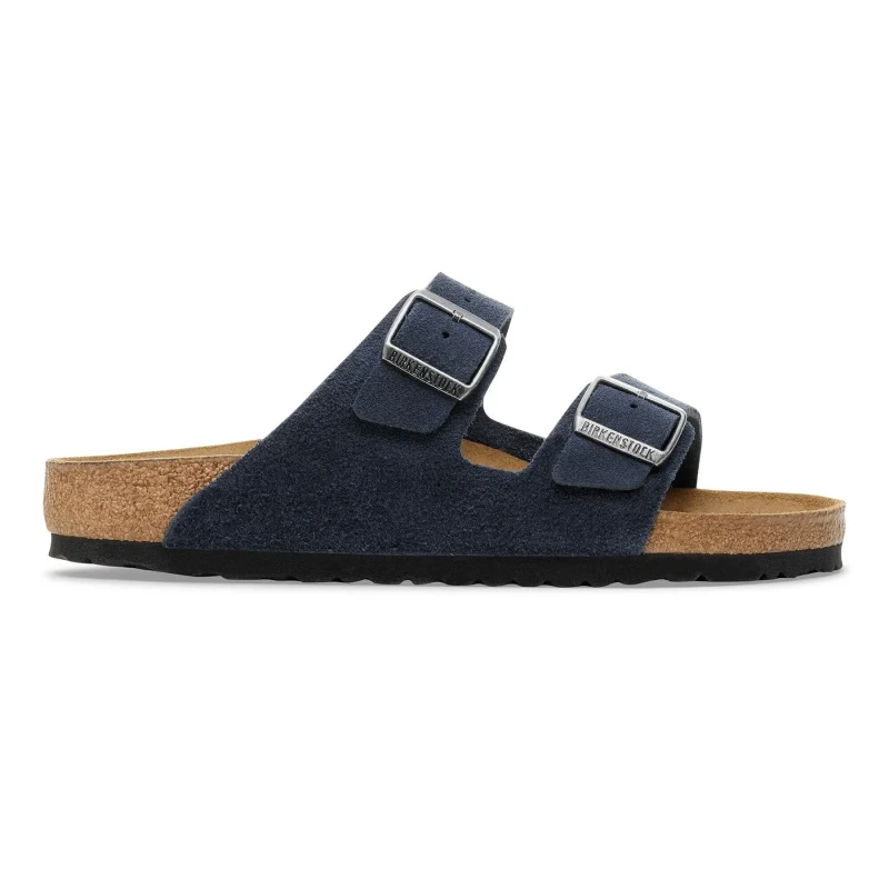 Image of Birkenstock Suede leather sandals Birkenstock Arizona Bleu Unisex 40 Etroit