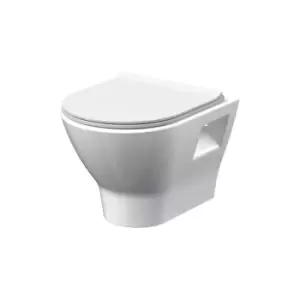 Image of Nuie Freya Wall Hung Toilet Pan 495mm Projection - Slim Sandwich Soft Close Seat