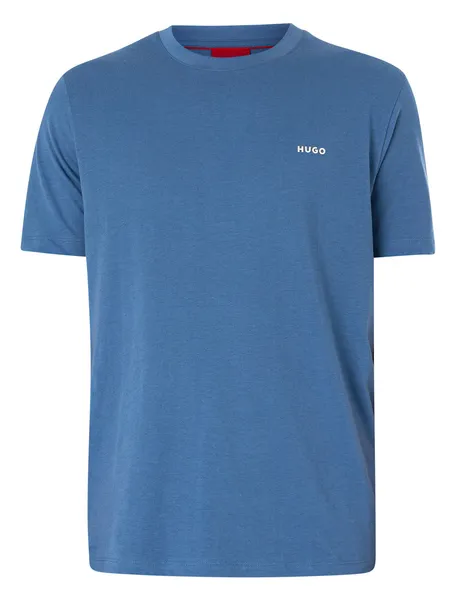 Image of HUGO Dero222 Logo T-Shirt Medium Blue XXL