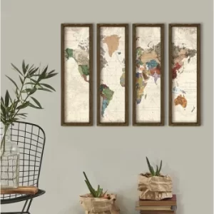Image of MZM385 Multicolor Decorative Framed MDF Painting (4 Pieces)