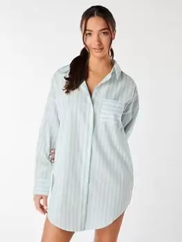 Image of Boux Avenue Stripe Nightshirt - Blue Size 18, Women
