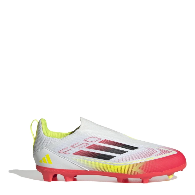 Image of adidas F50 League Laceless Childrens Firm Ground Football Boots - White White C12