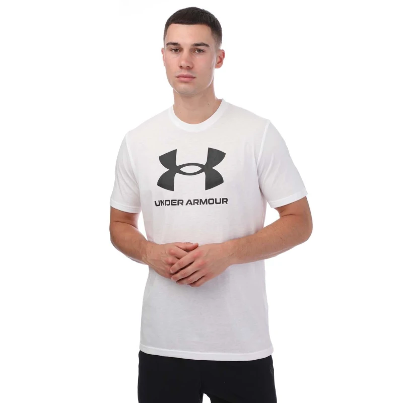 Image of Under Armour Sportstyle Logo Update Short Sleeve White male XL