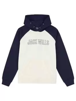 Image of Jack Wills Boys Collegiate Oversized Hoodie - Marshmallow, Cream, Size 7-8 Years
