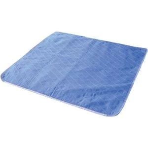 Image of Washable Bed Pad complete with Wings - Blue