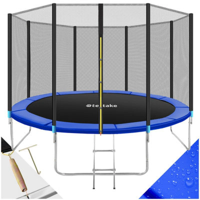 Image of Tectake Trampoline - With Safety Net, Including Entry Ladder - 366 Cm