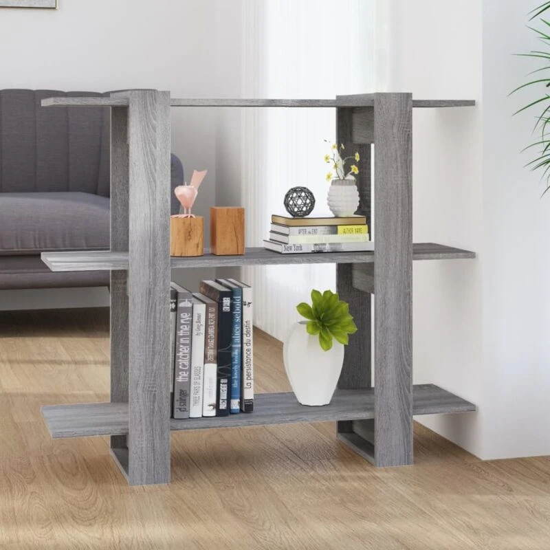 Image of VIDAXL Book Cabinet/Room Divider Grey Sonoma 100x30x87cm Vidaxl 8720286843987