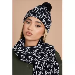 Image of I Saw It First Black Isaw Branded Bobble Beanie - Black