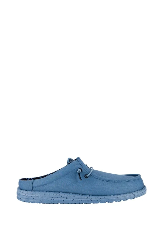 Image of HEYDUDE 'Wally Slip Canvas' Mule Summer Blue