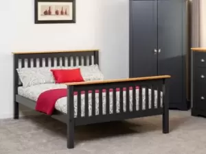 Image of Seconique Monaco 4ft6 Double Grey and Oak Wooden Bed Frame High Footend