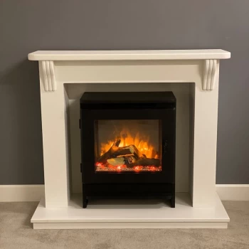 Image of Suncrest - Ashby Electric Fireplace Fire Heater Heating Real Log Effect Remote