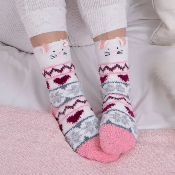 Image of totes Novelty Super Soft Cat Slipper Socks MultiColoured