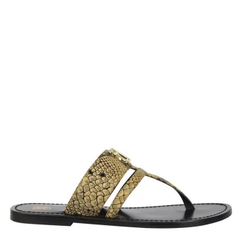 Image of Biba Flat Sandals - Yellow Snake