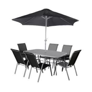 Image of Rio 6 Seater Set with Parasol Grey