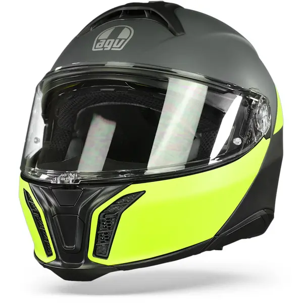 Image of AGV Tourmodular Multi Balance Matt Black Yellow Fluo Grey Modular Helmet Size 2XL