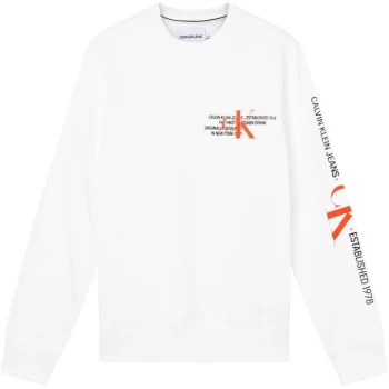 Image of Calvin Klein Jeans Urban Crew Neck Sweatshirt - Bright White