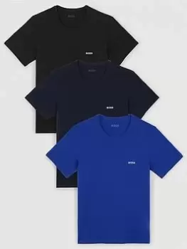 Image of BOSS Bodywear 3 Pack Crew T-Shirt - Blue/Black, Blue, Size XL, Men